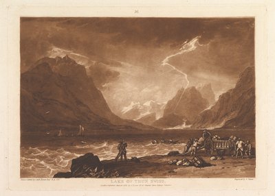 Lac de Thoune, Swiss Liber Studiorum, partie III, planche 15, 10 juin 1808 - Joseph Mallord William Turner