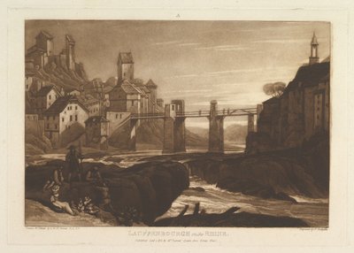Lauffenbourgh sur le Rhin, Liber Studiorum, partie VI, planche 31 - Joseph Mallord William Turner