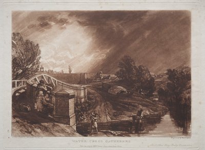 Liber Studiorum : Cueilleurs de cresson, Rails Head, Ferry Bridge, Twickenham - Joseph Mallord William Turner