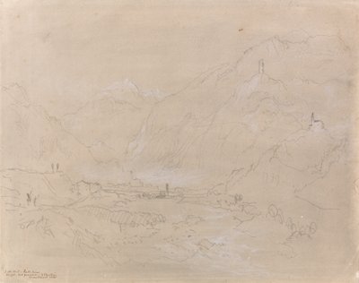 Paysage montagneux avec ville dans la vallée, c.1840 - Joseph Mallord William Turner