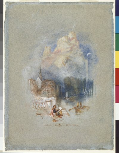 Lieu de naissance de Nicolas Poussin (aquarelle et gouache renforcées à l