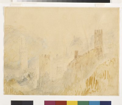 Oberwesel sur le Rhin (aquarelle sur crayon sur papier blanc) - Joseph Mallord William Turner