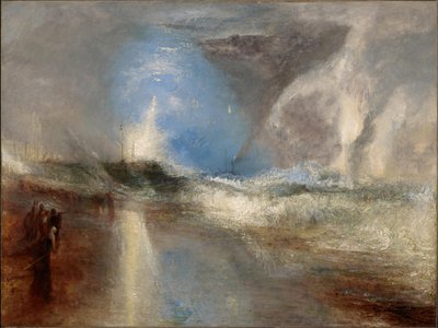 Fusées et lumières bleues proches pour avertir les bateaux à vapeur des bas-fonds - Joseph Mallord William Turner