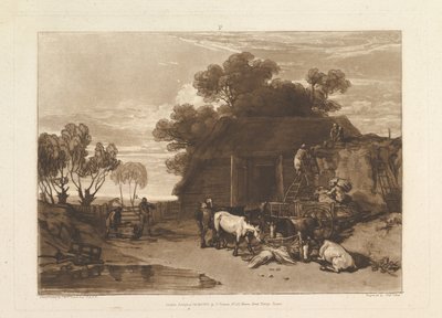 La Cour de paille, Liber Studiorum, partie II, planche 7, 20 février 1808 - Joseph Mallord William Turner