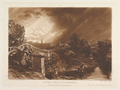Ramasseurs de cresson, Rails Head Ferry Bridge, Twickenham Liber Studiorum, 1er janvier 1819 - Joseph Mallord William Turner