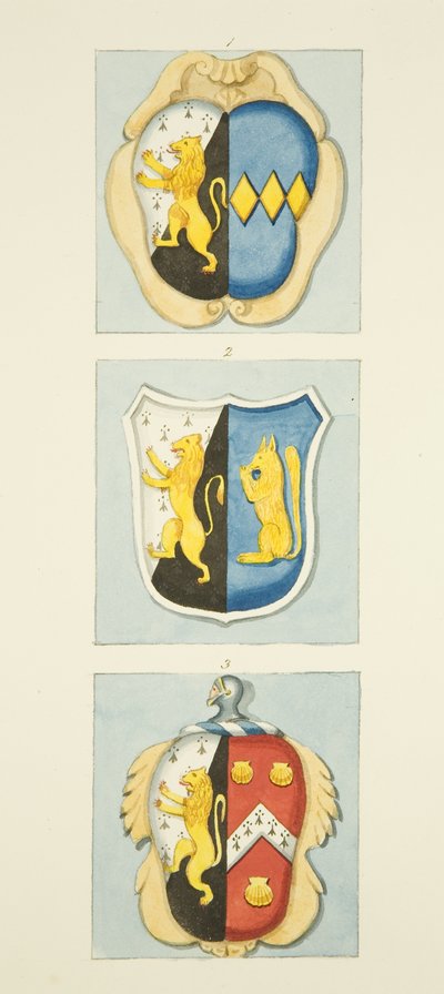 3 armoiries sur des monuments à St James