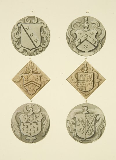 Blasons sur les pierres tombales dans l