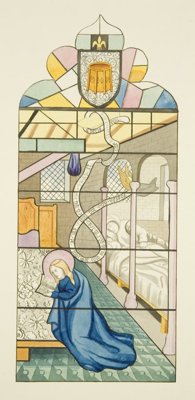 Détails de vitraux de Saint-Marc, formant une scène de la vie de la Vierge - Joseph Manning