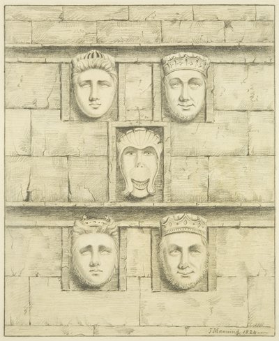 Cinq corbeaux au château noir, Brislington, 1824 - Joseph Manning