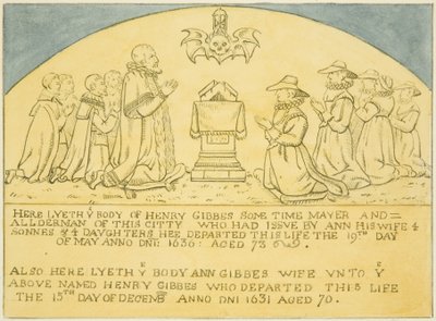 Laiton de Gibbes fixé au Mur près de la Porte Sud de St James - Joseph Manning