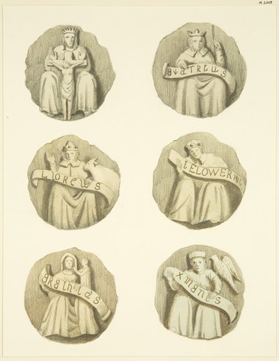 Pierres de voûte (bosses) au plafond de l