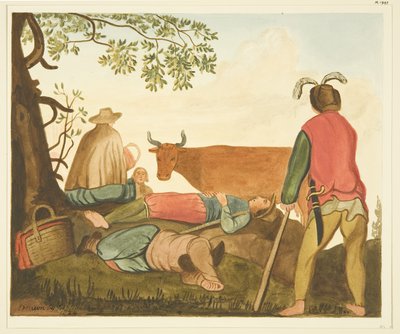 Guy, comte de Warwick, et la vache Dun, copies de la peinture originale à l