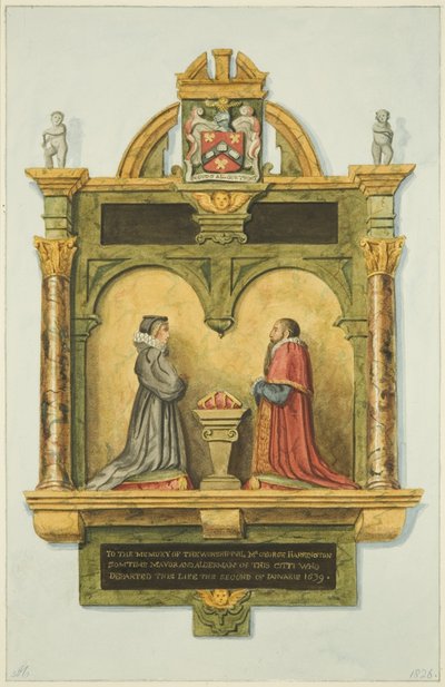 Monument de Harrington au-dessus de la porte de la sacristie dans l