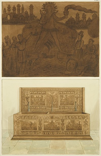 Ancien coffre en chêne dans l