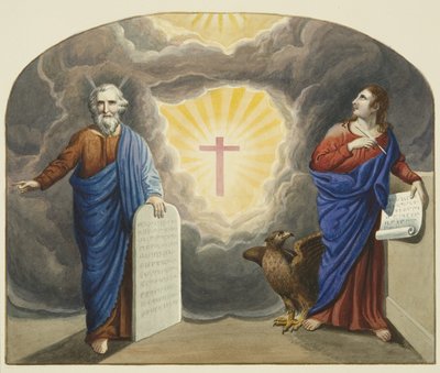 Vitrail peint au-dessus de l