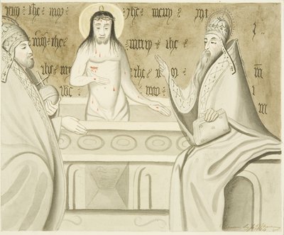 Peinture sur pierre trouvée dans un confessionnal de l