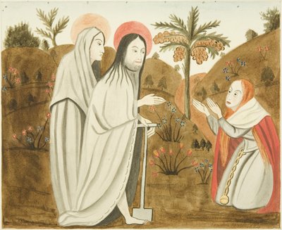 Peinture en pierre trouvée dans le confessionnal de l