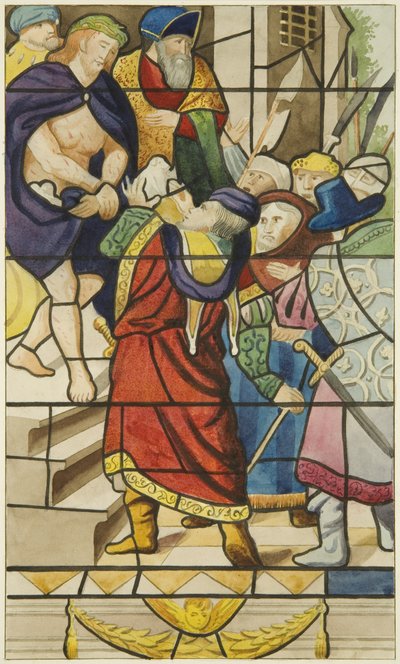 Vitrail dans St Mark - scène de la Passion du Christ - Joseph Manning