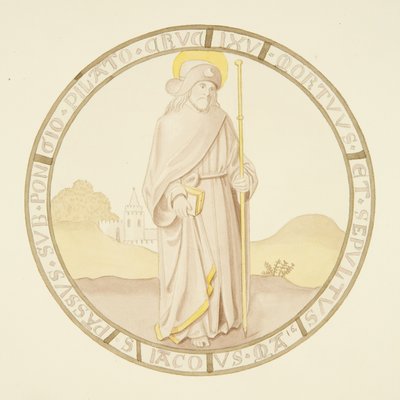 Vitrail dans la fenêtre de la chapelle privée du palais épiscopal : Saint Jacques - Joseph Manning