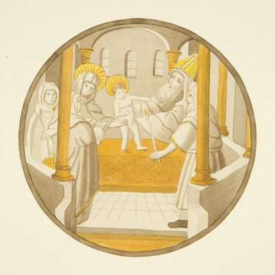 Vitrail dans la chapelle privée du palais épiscopal : La Présentation au Temple - Joseph Manning