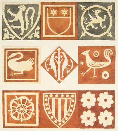 Carreaux dans la salle de la sacristie et diverses parties du sol de la cathédrale de Bristol - Joseph Manning