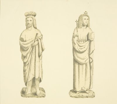 Deux figures dans les niches de la tour de St Mary Redcliffe - Joseph Manning