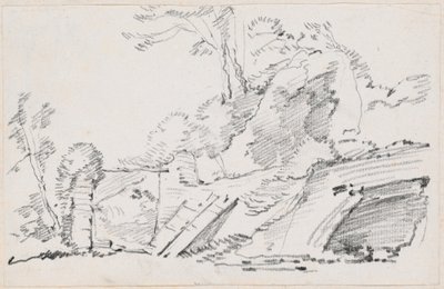 Un mur ancien avec une porte en ruine - Joseph Marie Vien