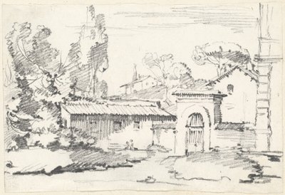Entrée des jardins de la Villa Giulia - Joseph Marie Vien