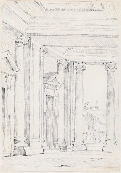 Portique du Palazzo Nuovo, sur le Campidoglio - Joseph Marie Vien