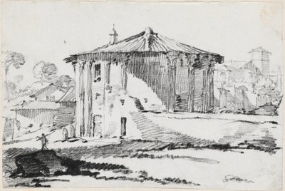 Le temple rond sur la Piazza Bocca della Verità, Rome - Joseph Marie Vien