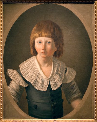 Portrait de Louis XVII (1785-1795), Louis Charles de Normandie devenu dauphin à la mort de son frère aîné en 1789, emprisonné avec sa famille au Temple, y passa trois ans et y mourut. Ce portrait aurait été peint au Temple - Joseph Marie the Younger Vien
