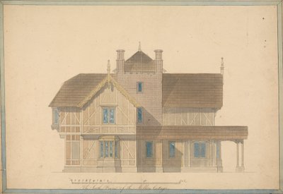 Le cottage du meunier à Chatsworth : élévation de la façade sud - Joseph Michael Gandy