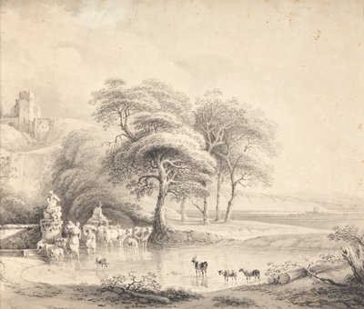 Paysage avec gué - Joseph Mössmer