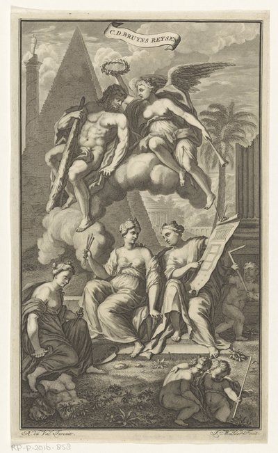 Hercule couronné par Victoria (Page de titre pour: Cornelis de Bruyn, Reizen, 1698) - Joseph Mulder
