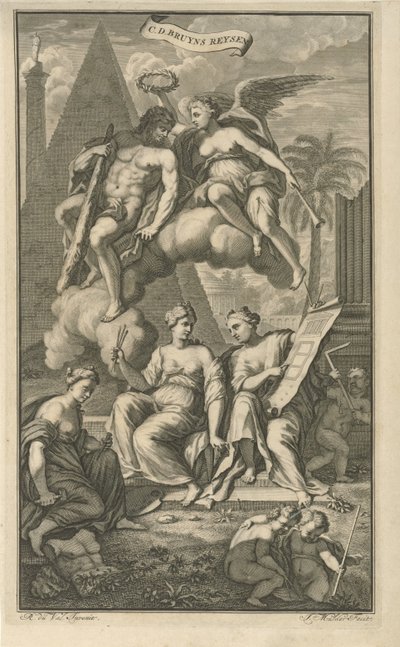 Hercule couronné par Victoria (Page de titre pour : Cornelis de Bruyn, Voyages de Cornelis de Bruyn, à travers les parties les plus célèbres de l