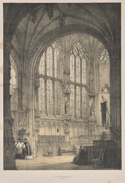 Architecture du Moyen Âge: À St. Jacques, Dieppe, Extrémité Est, Intérieur - Joseph Nash