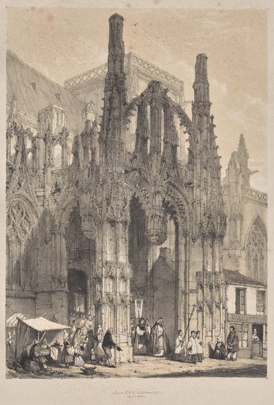 Architecture du Moyen Âge: Louviers, Normandie, Porche Sud - Joseph Nash