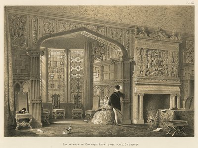 Baie vitrée dans le salon, Lyme Hall, Cheshire - Joseph Nash