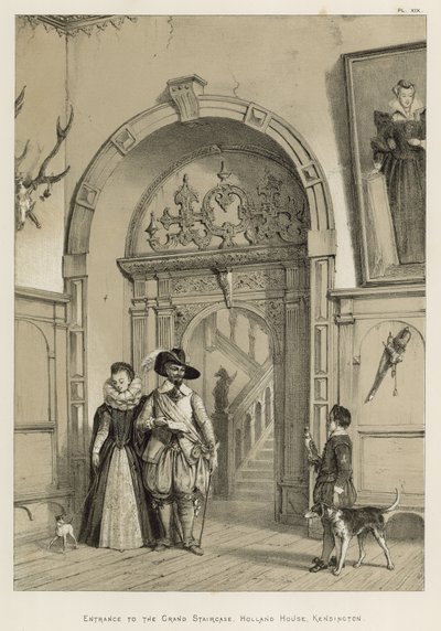 Entrée du Grand Escalier, Holland House, Kensington - Joseph Nash