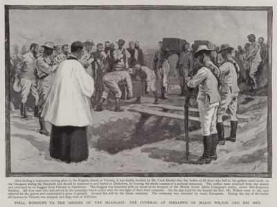 Derniers honneurs aux héros du Shangani, les funérailles à Zimbabwe du major Wilson et de ses hommes - Joseph Nash