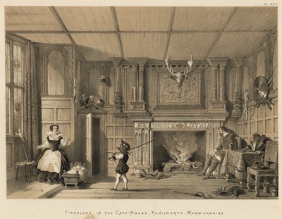 Cheminée dans la maison de la porte, Kenilworth, Warwickshire - Joseph Nash