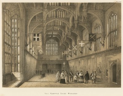 Hall, Hampton Court, Middlesex - Joseph Nash