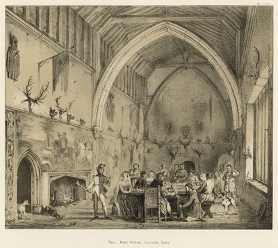 Hall, Moat House, Ightham, Kent - Joseph Nash