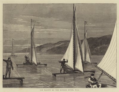 Yachts de glace sur la rivière Hudson, USA - Joseph Nash
