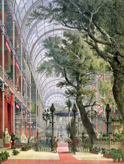 Vue intérieure du Crystal Palace, Hyde Park, montrant l