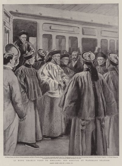 La visite de Li Hung Chang en Angleterre, son arrivée à la gare de Waterloo - Joseph Nash