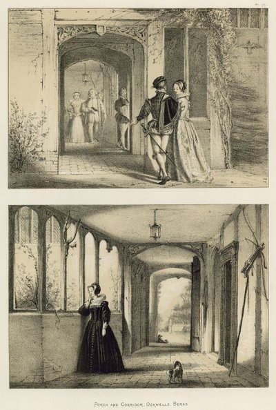 Porche et couloir, Ockwells, Berks - Joseph Nash
