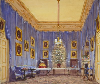 Arbre de Noël de la reine Victoria, château de Windsor, 1845 - Joseph Nash
