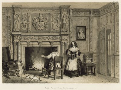 Chambre, Postlip Hall, Gloucestershire - Joseph Nash