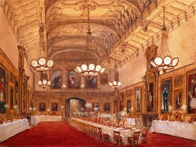 St Georges Hall, Château de Windsor, 1844 - Joseph Nash